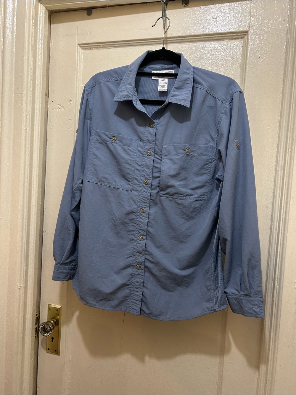 RailRiders Women’s Adventure Blue Vented Long Sleeve  Insect Shield Shirt  M